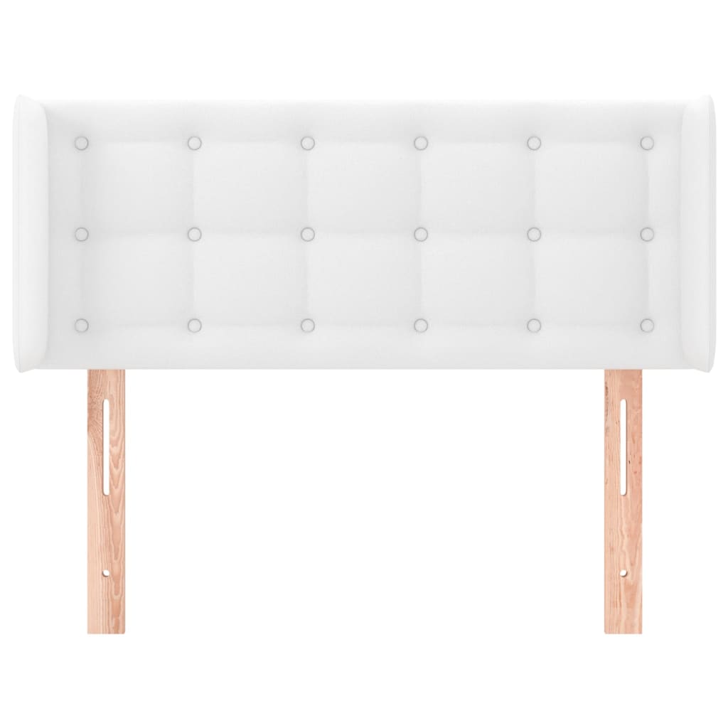 vidaXL Tăblie de pat cu aripioare alb 103x16x78/88 cm piele ecologică