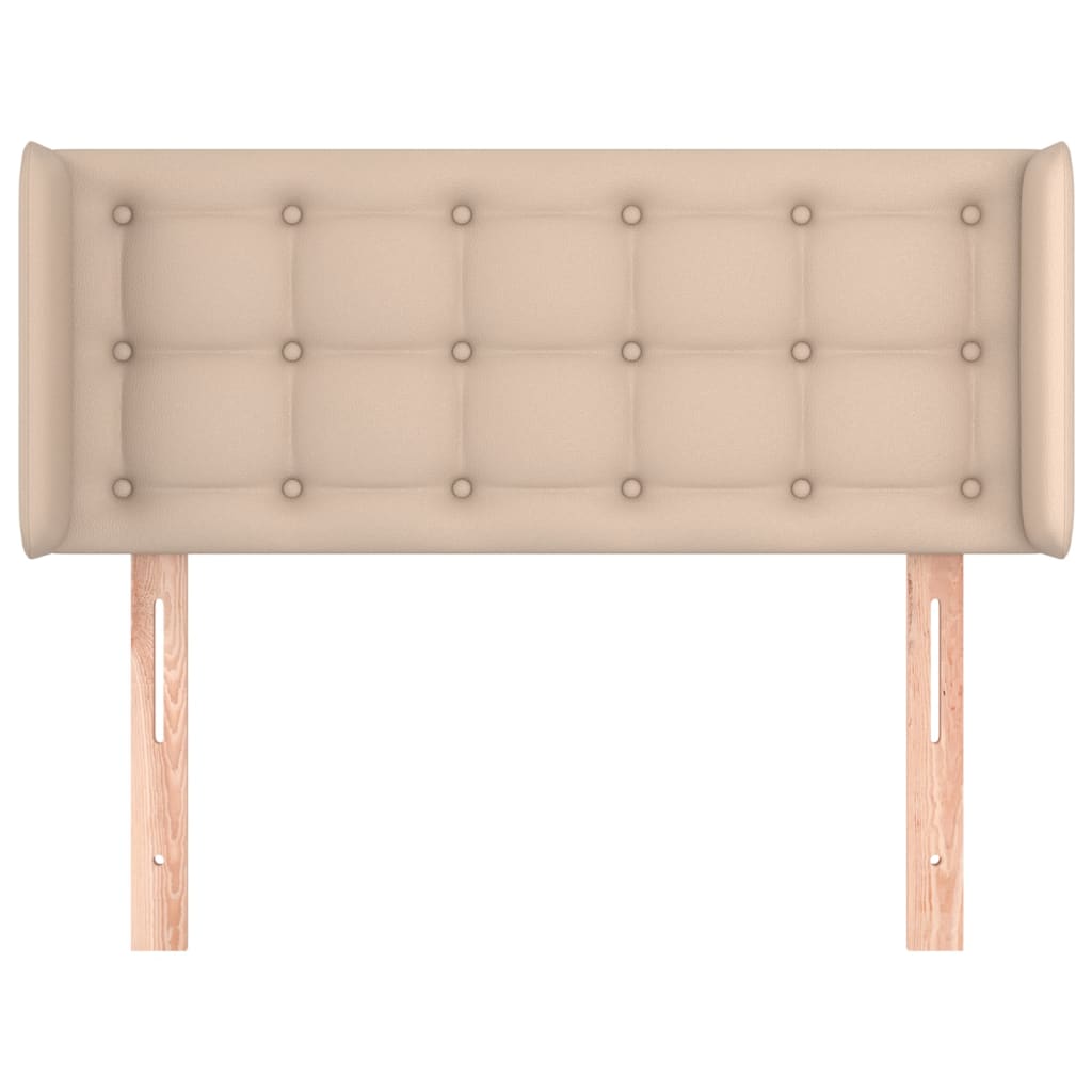 vidaXL Tăblie pat cu aripioare cappuccino 103x16x78/88cm piele eco