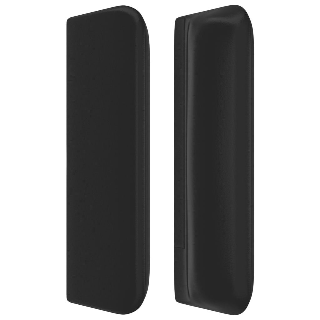 vidaXL Tăblie de pat cu aripioare negru 147x16x78/88cm piele ecologică