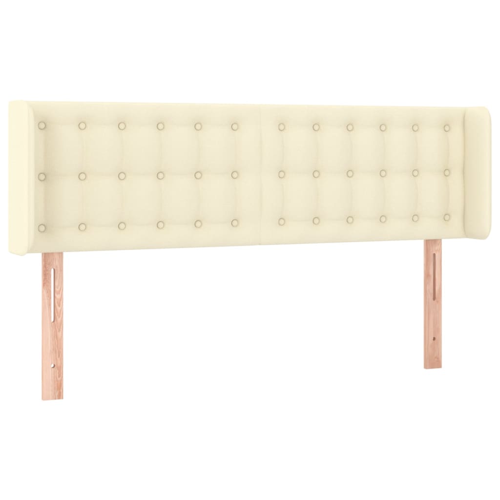 vidaXL Tăblie de pat cu aripioare crem 147x16x78/88 cm piele ecologică