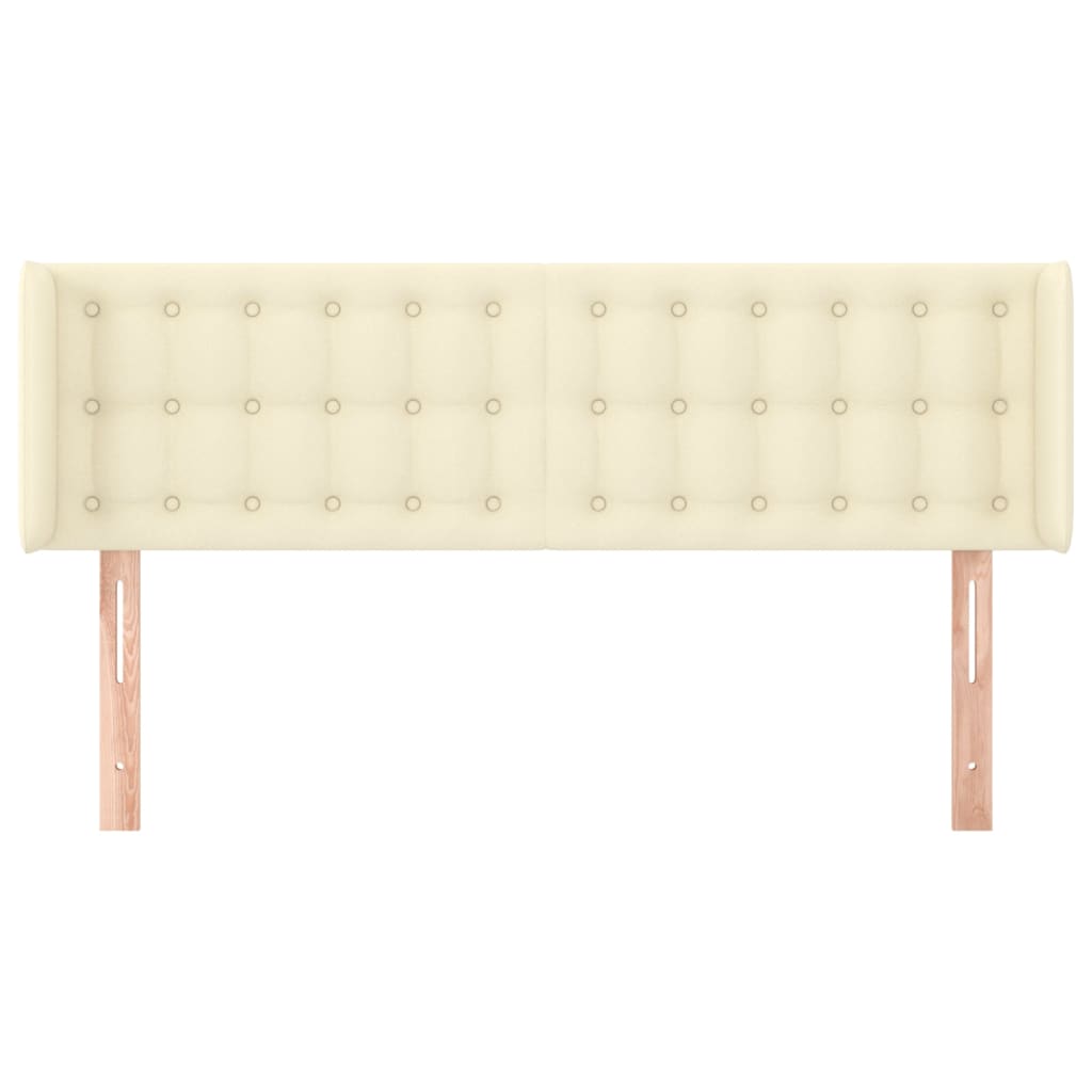 vidaXL Tăblie de pat cu aripioare crem 147x16x78/88 cm piele ecologică