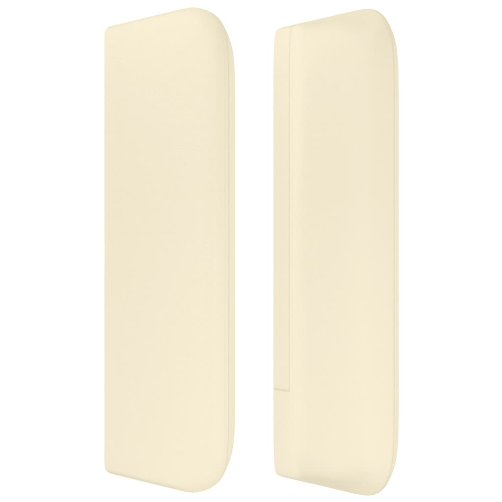 vidaXL Tăblie de pat cu aripioare crem 147x16x78/88 cm piele ecologică