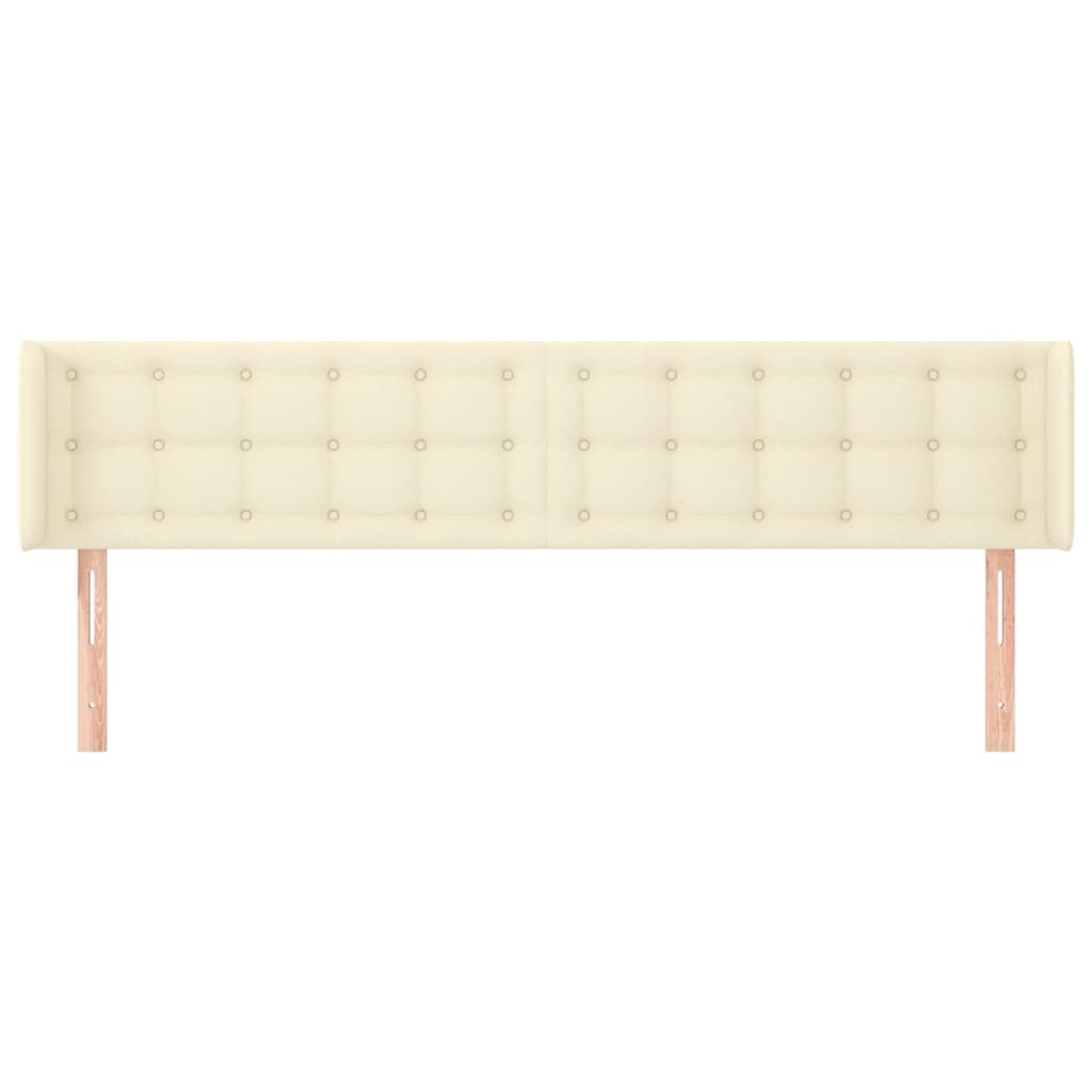 vidaXL Tăblie de pat cu aripioare crem 163x16x78/88 cm piele ecologică vidaXL Tăblie de pat cu aripioare crem 163x16x78/88 cm piele ecologică
