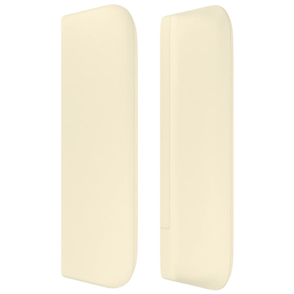 vidaXL Tăblie de pat cu aripioare crem 163x16x78/88 cm piele ecologică vidaXL Tăblie de pat cu aripioare crem 163x16x78/88 cm piele ecologică