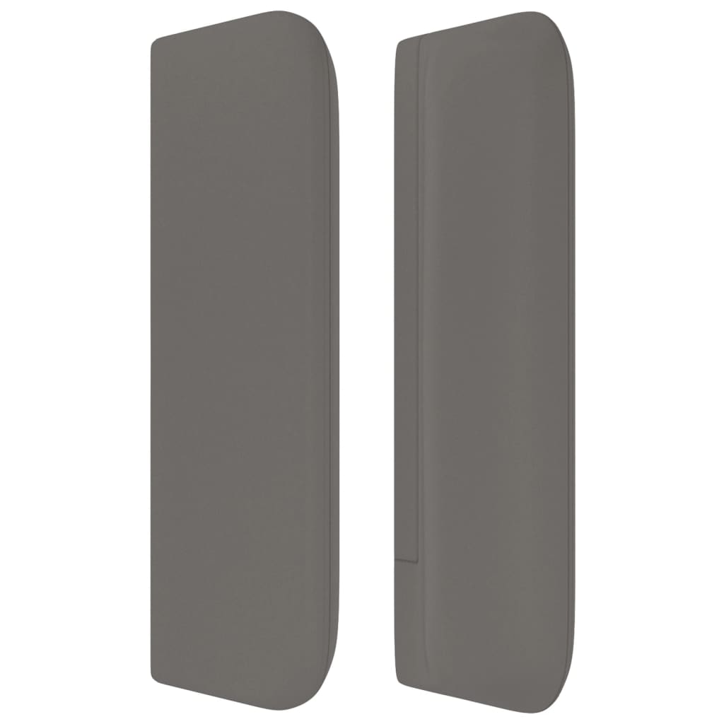 vidaXL Tăblie de pat cu aripioare gri 163x16x78/88 cm piele ecologică