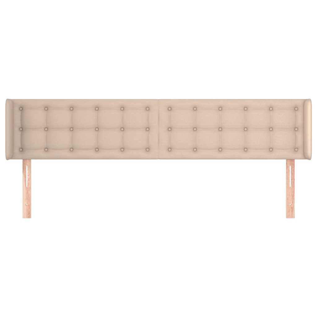 vidaXL Tăblie pat cu aripioare cappuccino 163x16x78/88 cm piele eco vidaXL Tăblie pat cu aripioare cappuccino 163x16x78/88 cm piele eco