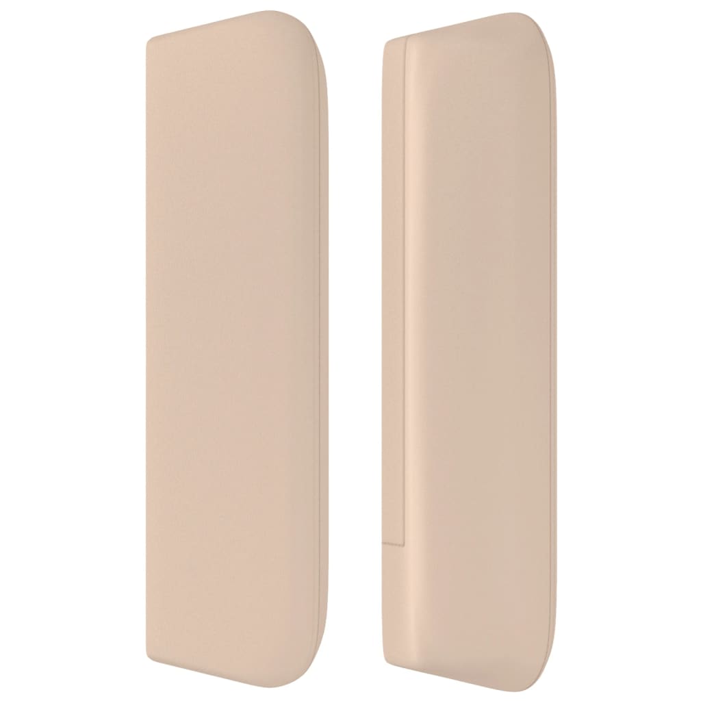 vidaXL Tăblie pat cu aripioare cappuccino 163x16x78/88 cm piele eco vidaXL Tăblie pat cu aripioare cappuccino 163x16x78/88 cm piele eco