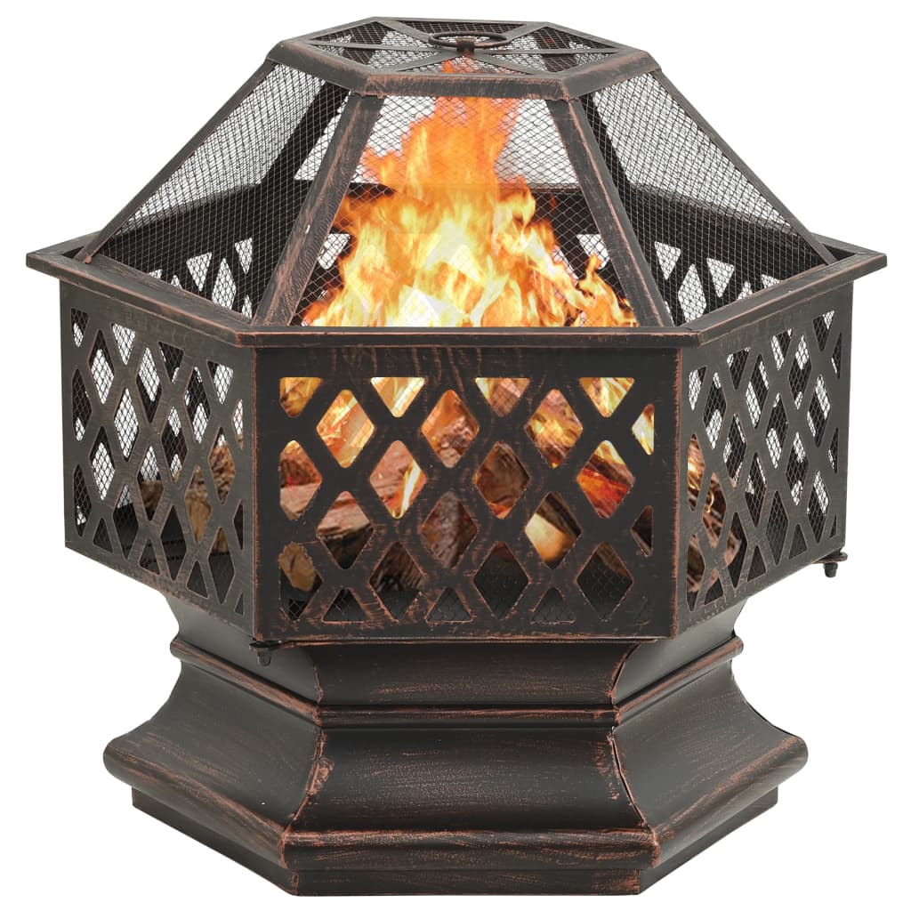 vidaXL Vatră de foc rustică, cu vătrai 62x54x56 cm oțel, XXL vidaXL Vatră de foc rustică, cu vătrai 62x54x56 cm oțel, XXL