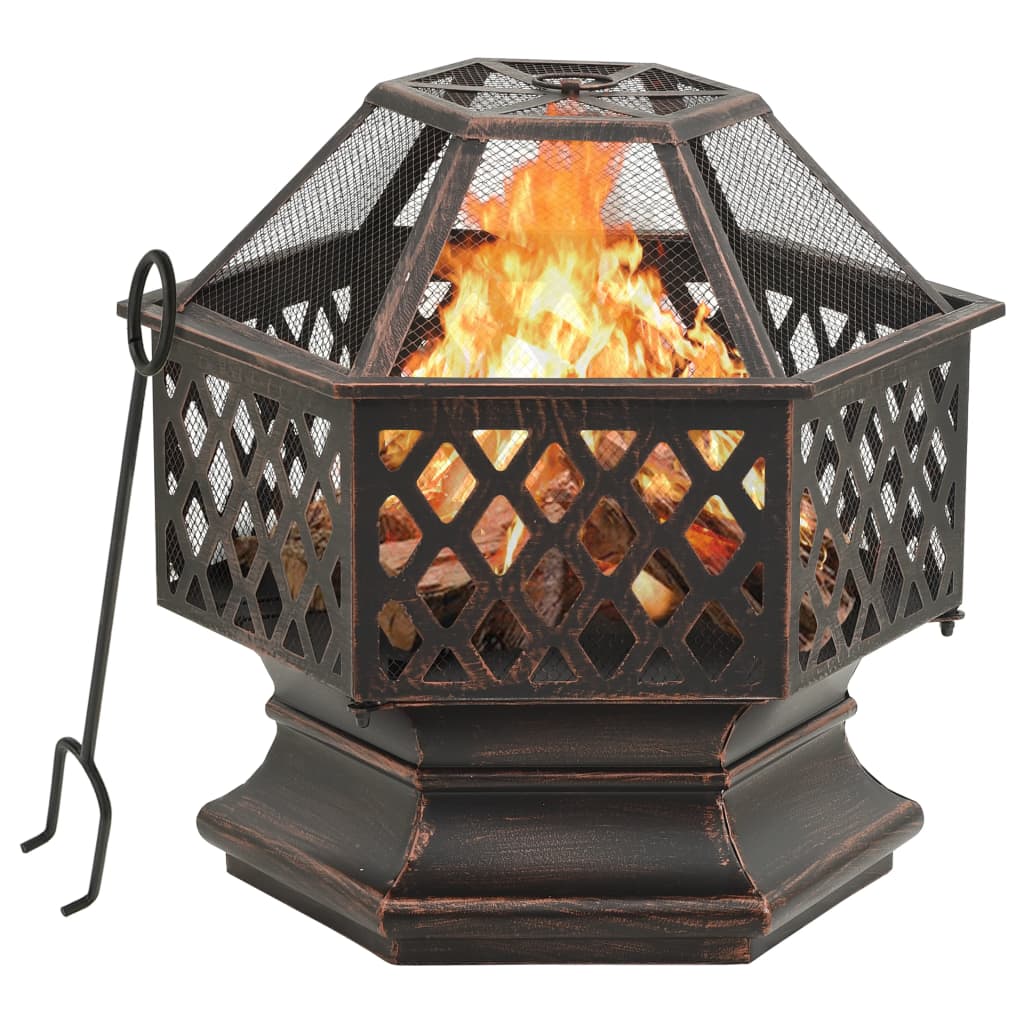 vidaXL Vatră de foc rustică, cu vătrai 62x54x56 cm oțel, XXL vidaXL Vatră de foc rustică, cu vătrai 62x54x56 cm oțel, XXL