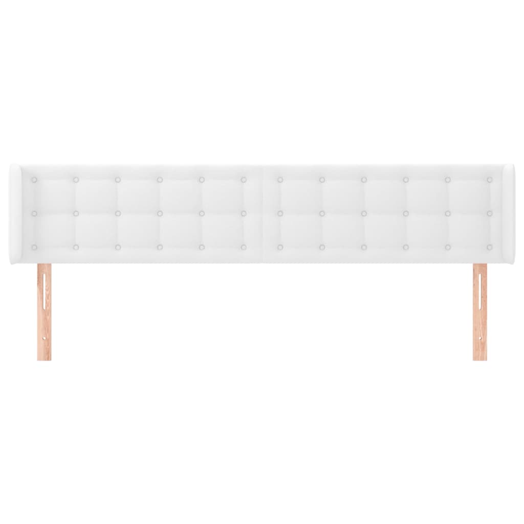 vidaXL Tăblie de pat cu aripioare alb 183x16x78/88 cm piele ecologică vidaXL Tăblie de pat cu aripioare alb 183x16x78/88 cm piele ecologică
