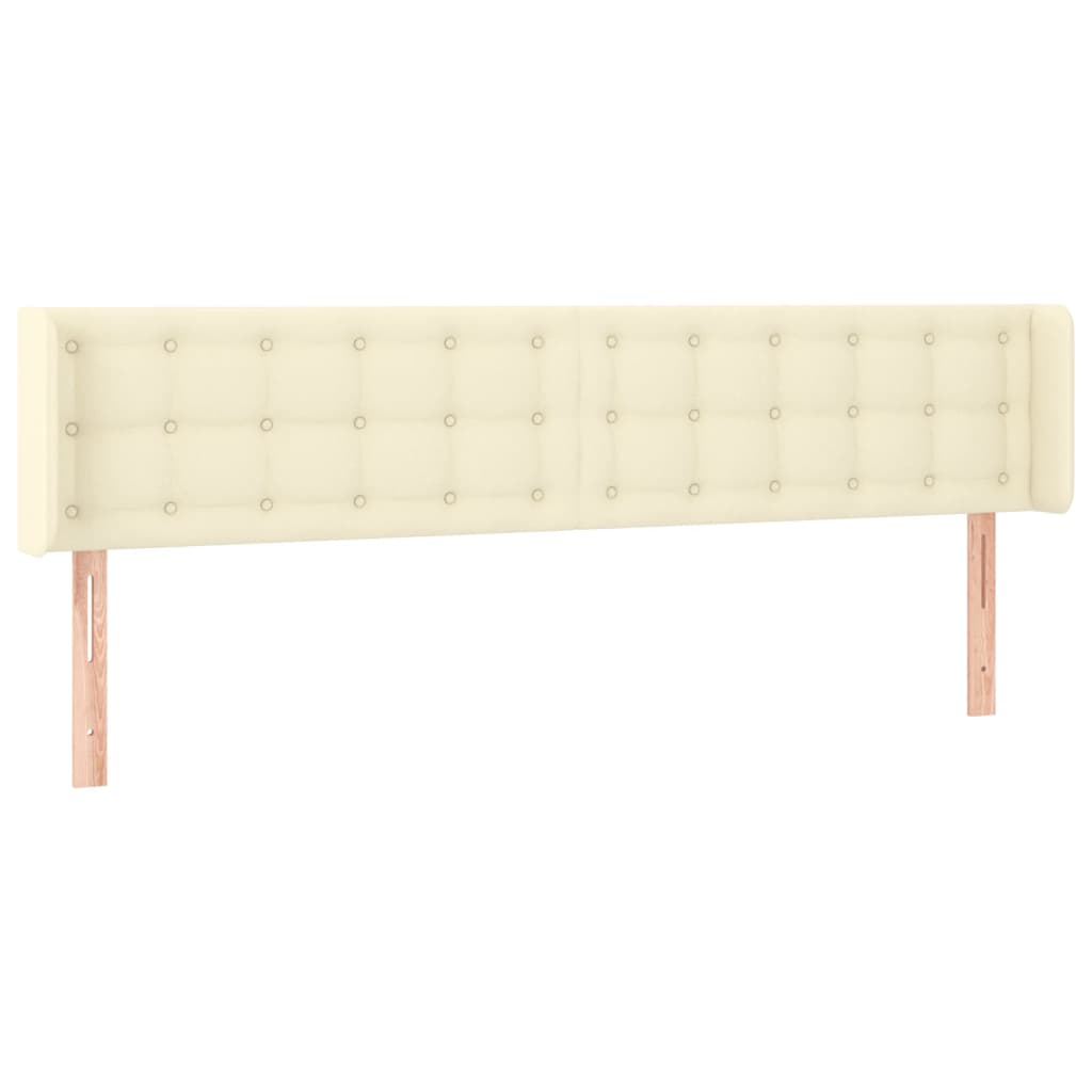 vidaXL Tăblie de pat cu aripioare crem 183x16x78/88 cm piele ecologică