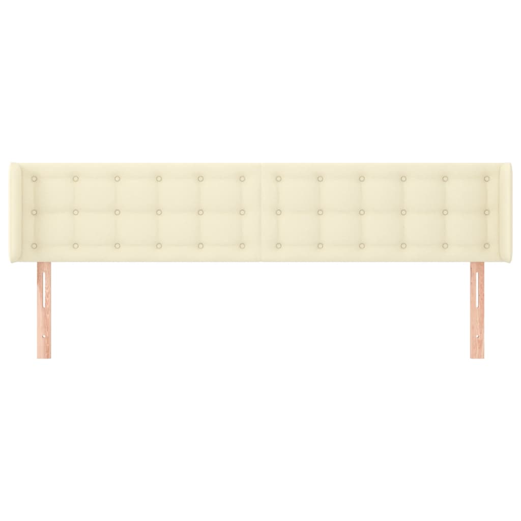 vidaXL Tăblie de pat cu aripioare crem 183x16x78/88 cm piele ecologică