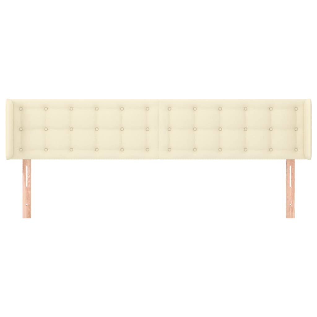 vidaXL Tăblie de pat cu aripioare crem 203x16x78/88 cm piele ecologică vidaXL Tăblie de pat cu aripioare crem 203x16x78/88 cm piele ecologică
