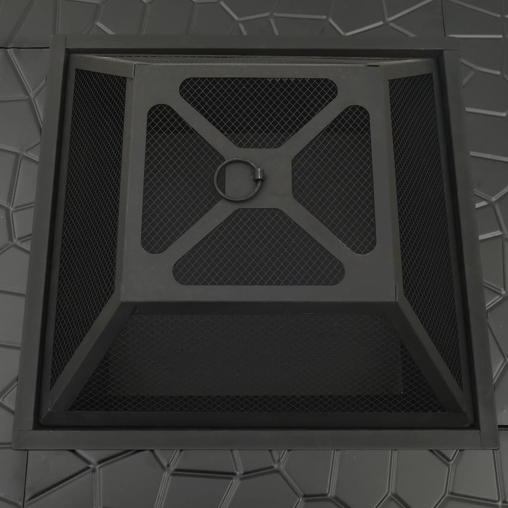 vidaXL Vatră de foc pentru grădină, cu vătrai, 81x81x47 cm, oțel, XXL