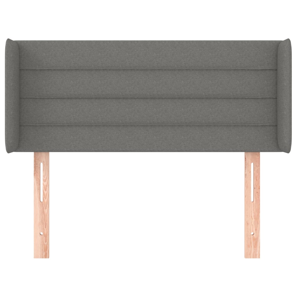 vidaXL Tăblie de pat cu aripioare gri închis 83x16x78/88 cm textil