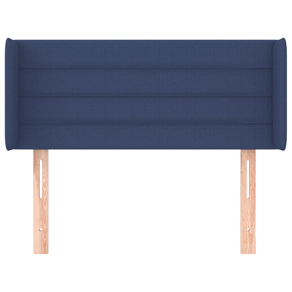 vidaXL Tăblie de pat cu aripioare albastru 83x16x78/88 cm textil vidaXL Tăblie de pat cu aripioare albastru 83x16x78/88 cm textil
