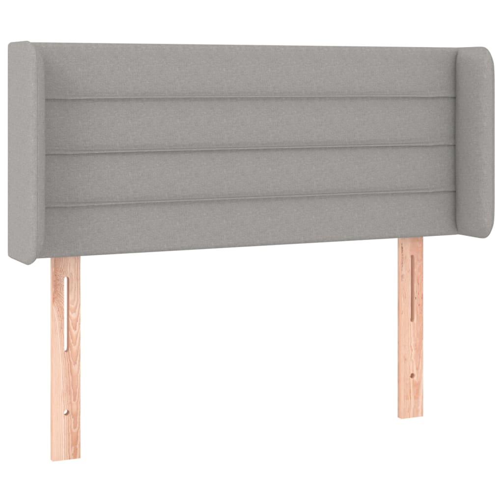 vidaXL Tăblie de pat cu aripioare gri deschis 103x16x78/88 cm textil
