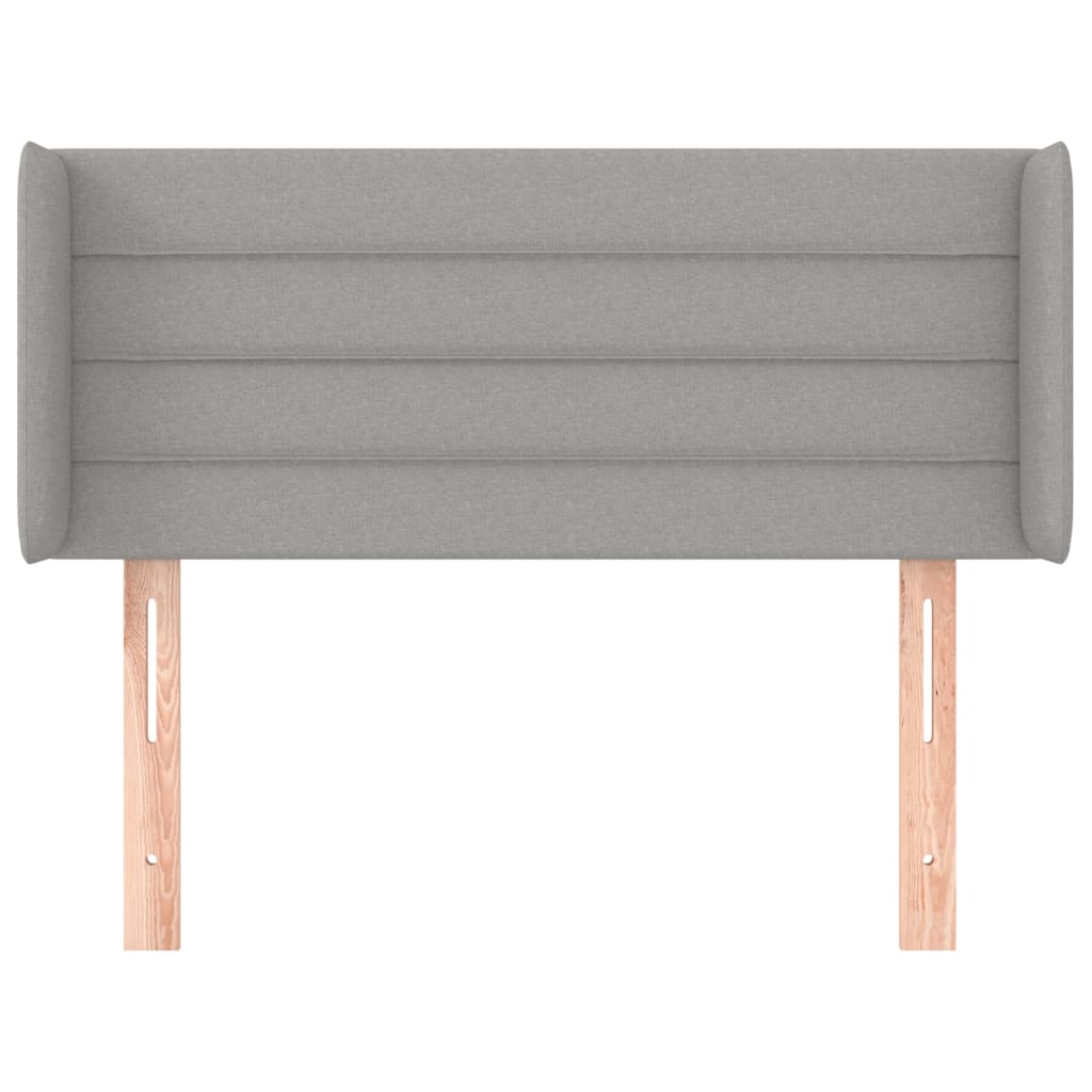 vidaXL Tăblie de pat cu aripioare gri deschis 103x16x78/88 cm textil