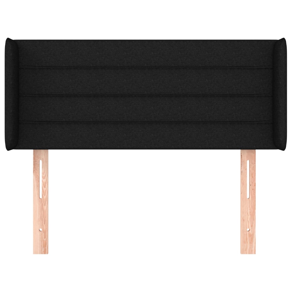 vidaXL Tăblie de pat cu aripioare negru 103x16x78/88 cm textil