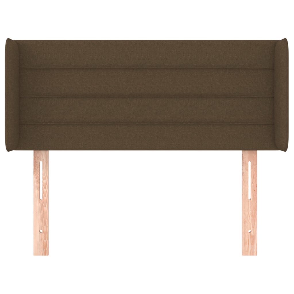 vidaXL Tăblie de pat cu aripioare maro închis 103x16x78/88 cm textil