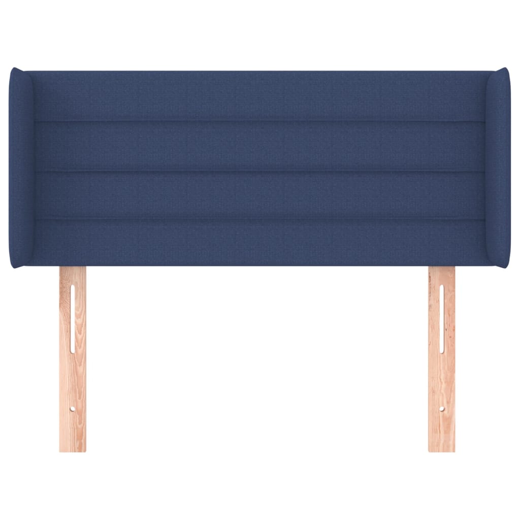 vidaXL Tăblie de pat cu aripioare albastru 103x16x78/88 cm textil vidaXL Tăblie de pat cu aripioare albastru 103x16x78/88 cm textil