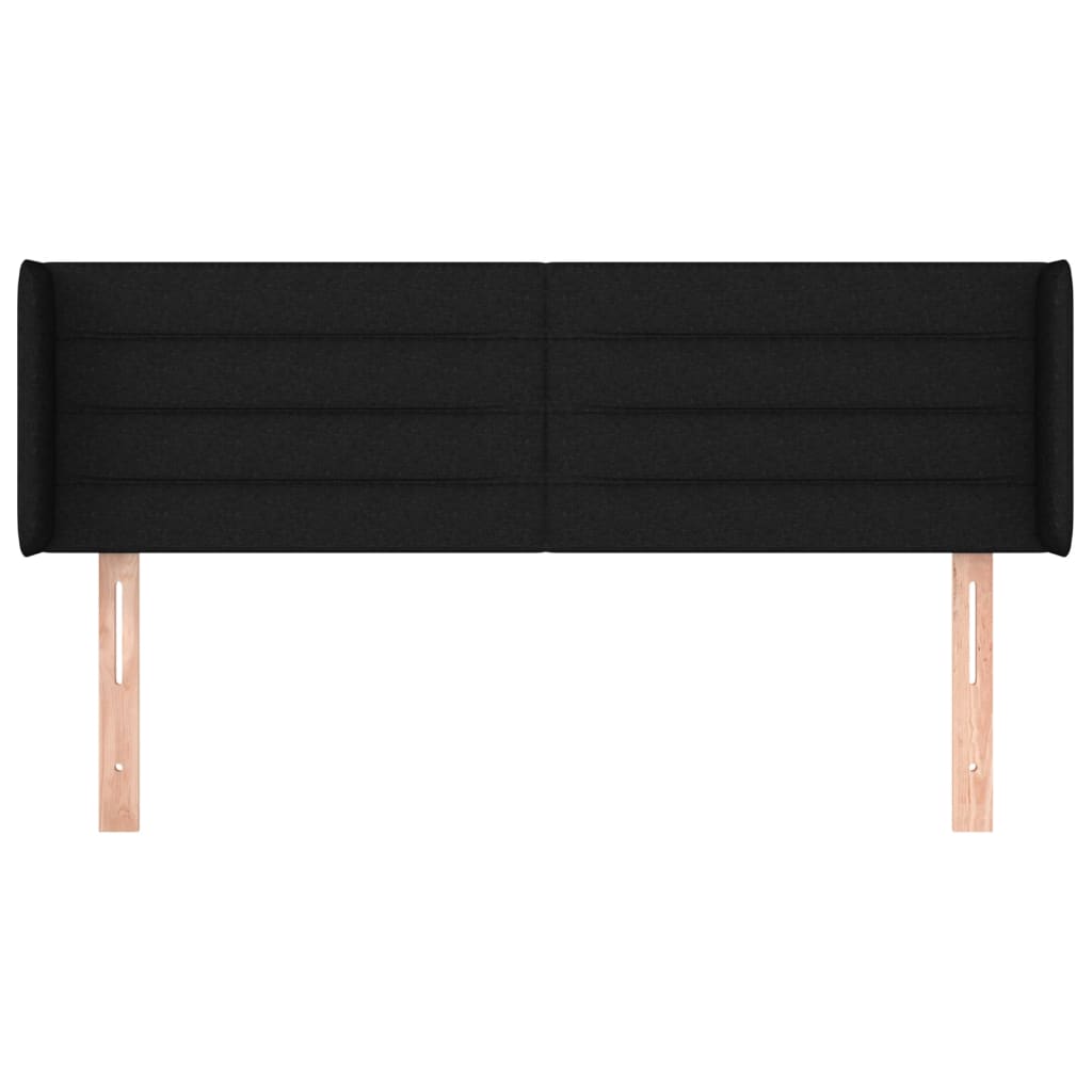vidaXL Tăblie de pat cu aripioare negru 147x16x78/88 cm textil
