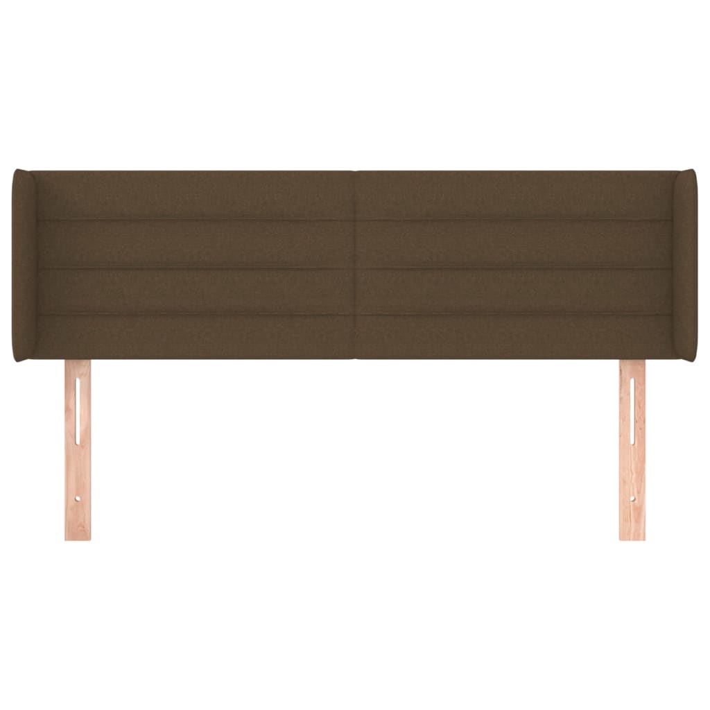 vidaXL Tăblie de pat cu aripioare maro închis 147x16x78/88 cm textil