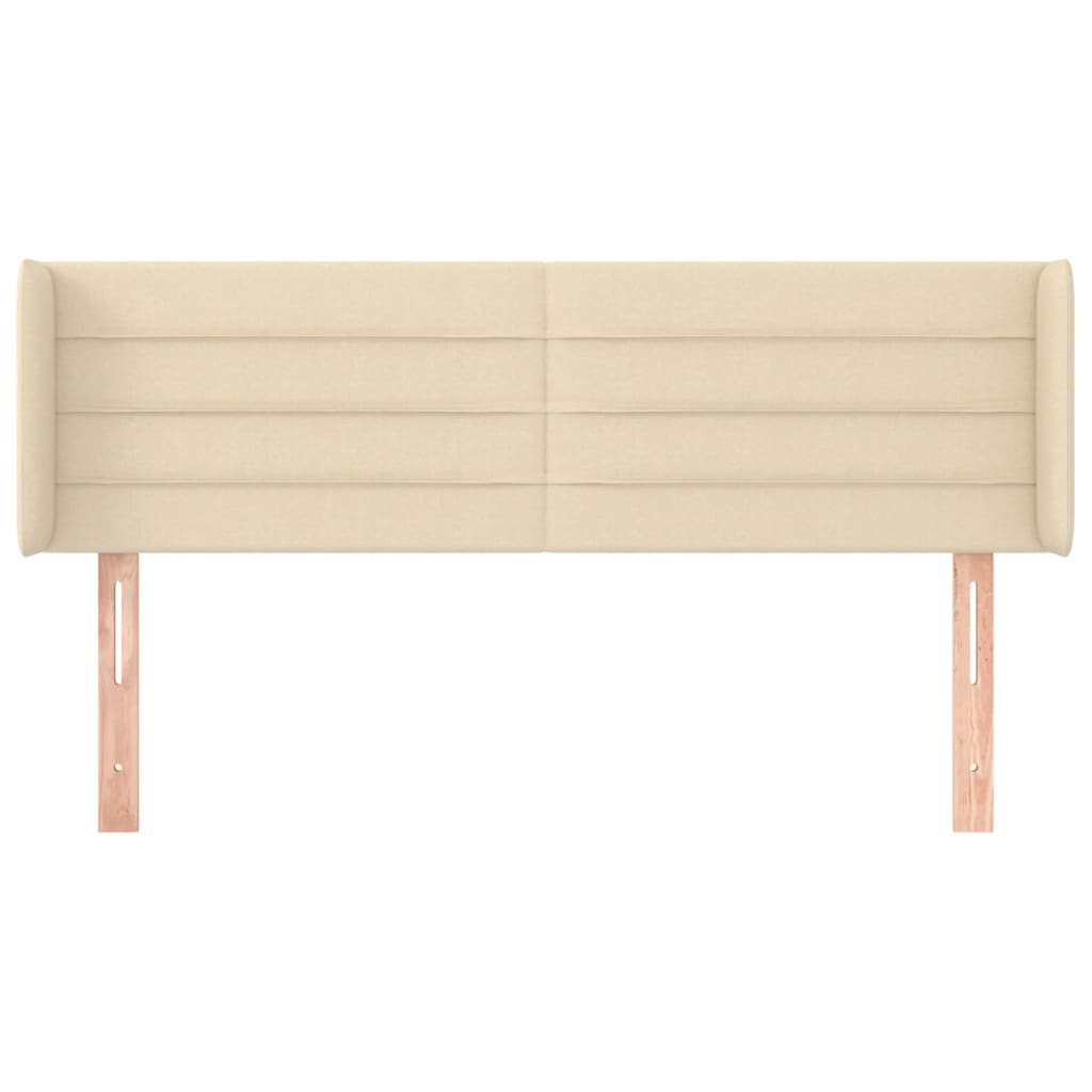 vidaXL Tăblie de pat cu aripioare crem 147x16x78/88 cm textil vidaXL Tăblie de pat cu aripioare crem 147x16x78/88 cm textil