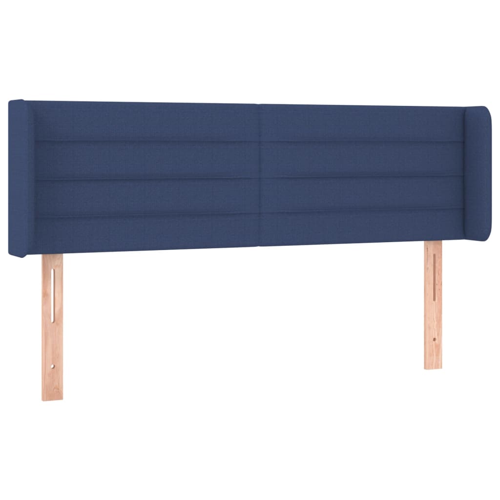 vidaXL Tăblie de pat cu aripioare, albastru, 147x16x78/88 cm textil vidaXL Tăblie de pat cu aripioare, albastru, 147x16x78/88 cm textil