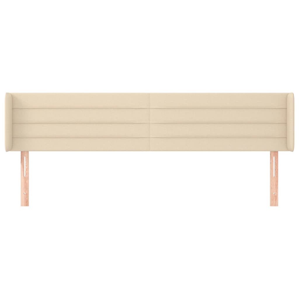 vidaXL Tăblie de pat cu aripioare crem 163x16x78/88 cm textil vidaXL Tăblie de pat cu aripioare crem 163x16x78/88 cm textil