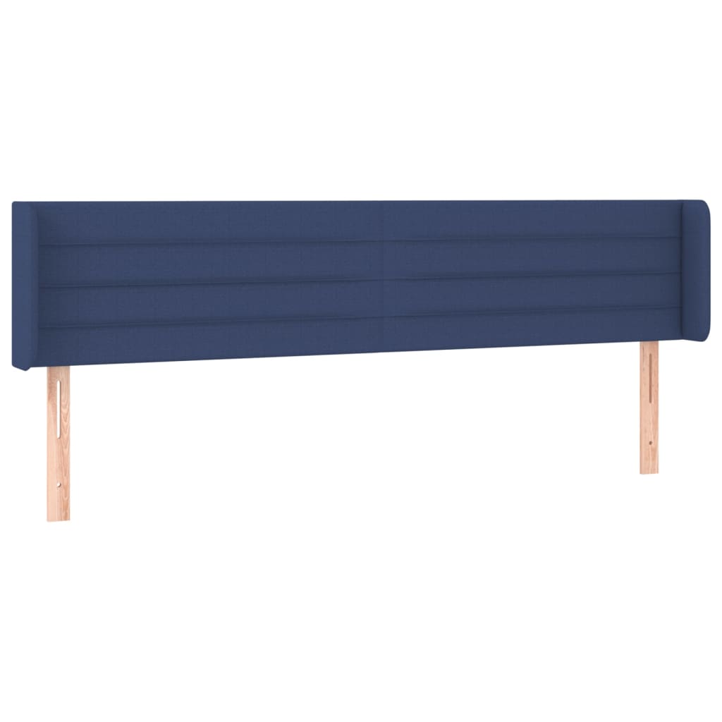 vidaXL Tăblie de pat cu aripioare albastru 163x16x78/88 cm textil vidaXL Tăblie de pat cu aripioare albastru 163x16x78/88 cm textil