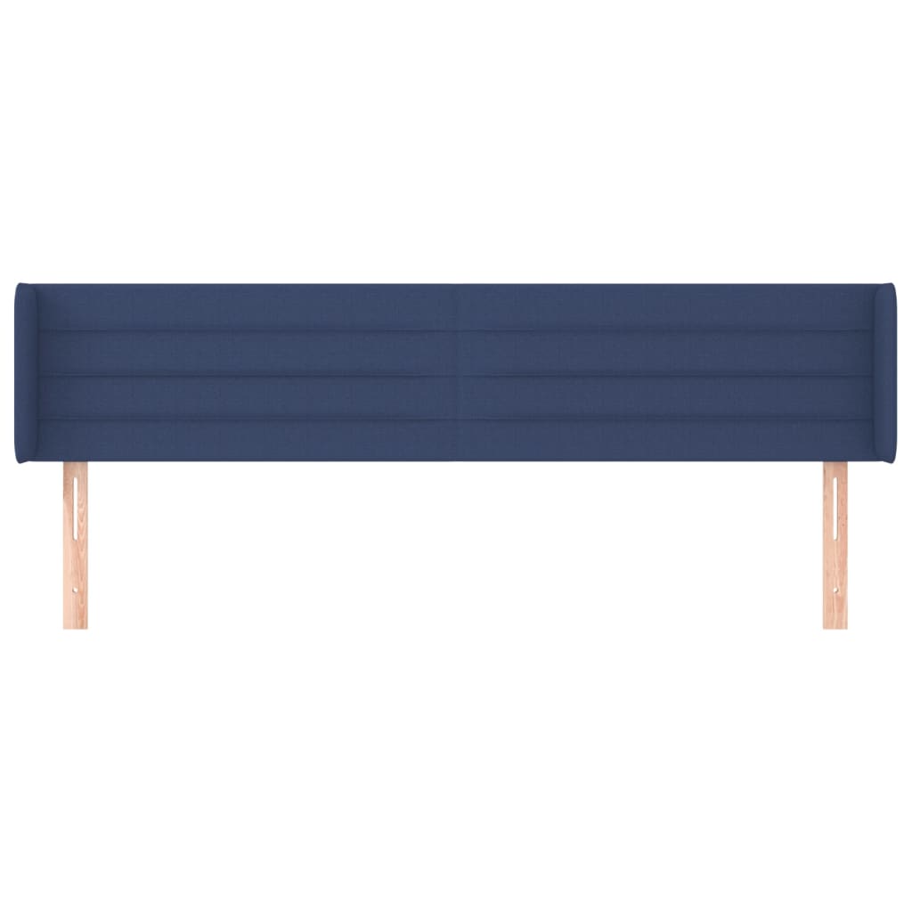 vidaXL Tăblie de pat cu aripioare albastru 163x16x78/88 cm textil vidaXL Tăblie de pat cu aripioare albastru 163x16x78/88 cm textil