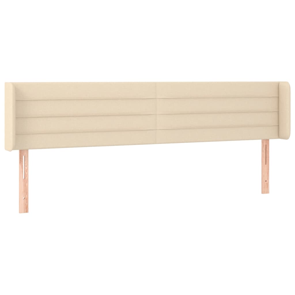 vidaXL Tăblie de pat cu aripioare, crem, 183x16x78/88 cm textil