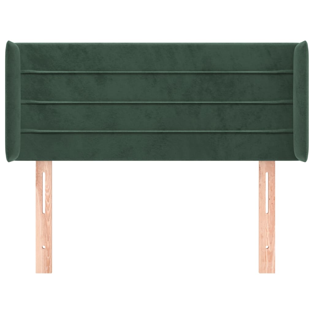 vidaXL Tăblie pat cu aripioare verde închis 83x16x78/88 cm catifea vidaXL Tăblie pat cu aripioare verde închis 83x16x78/88 cm catifea