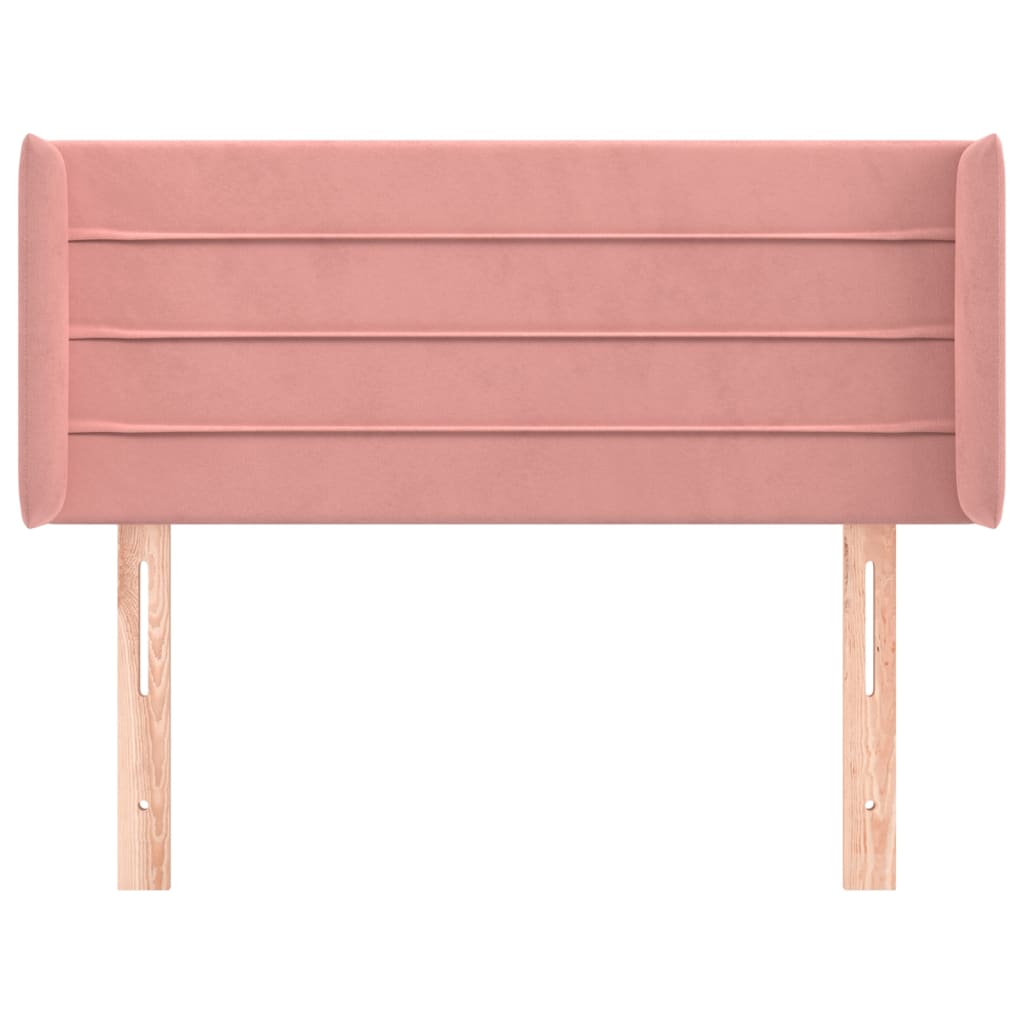 vidaXL Tăblie de pat cu aripioare roz 83x16x78/88 cm catifea