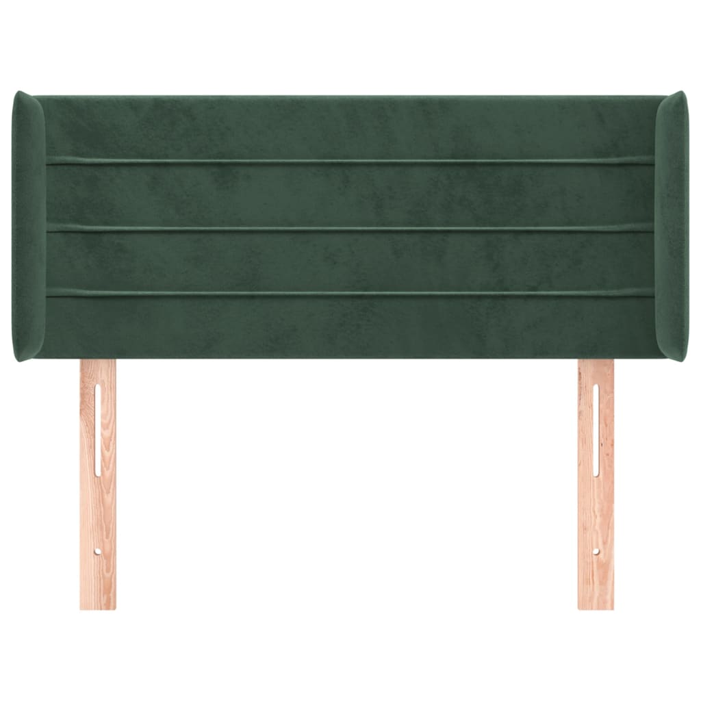 vidaXL Tăblie pat cu aripioare verde închis 93x16x78/88 cm catifea vidaXL Tăblie pat cu aripioare verde închis 93x16x78/88 cm catifea