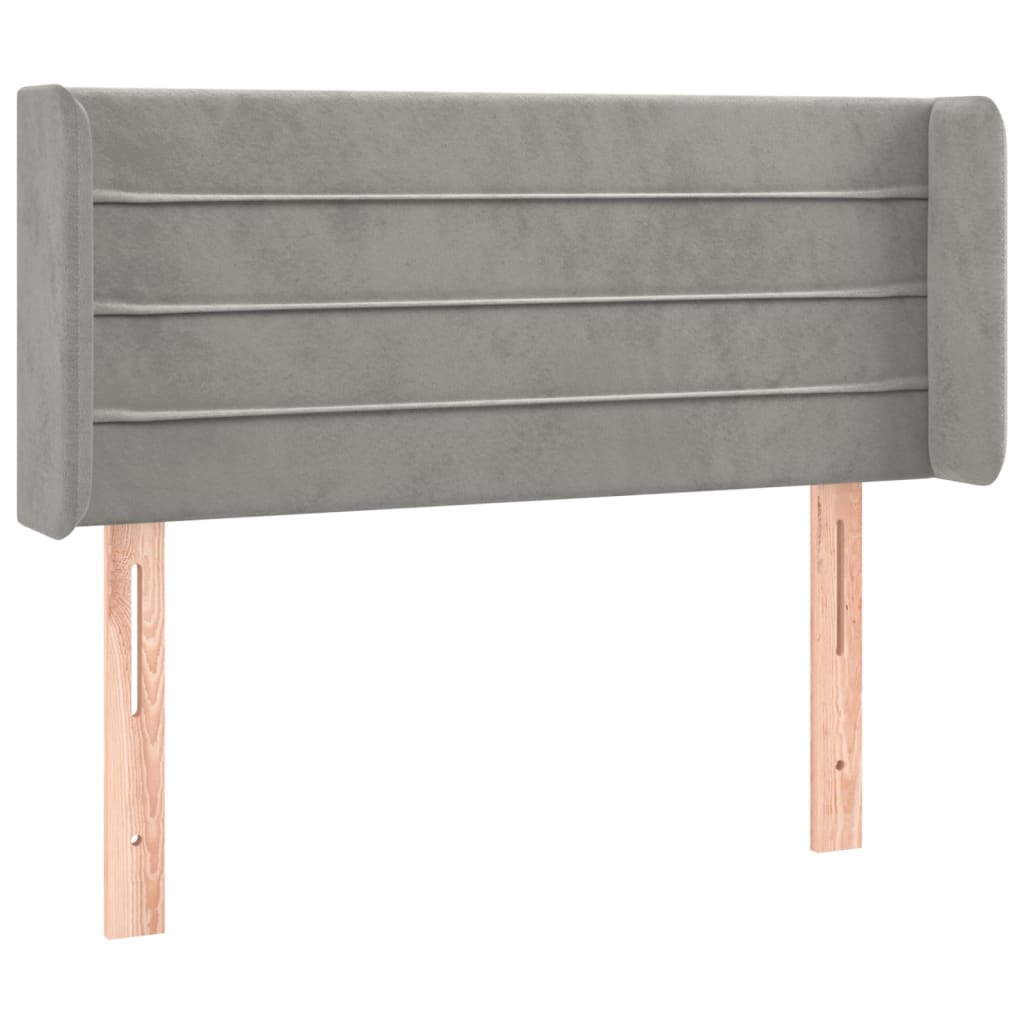 vidaXL Tăblie de pat cu aripioare gri deschis 103x16x78/88 cm catifea