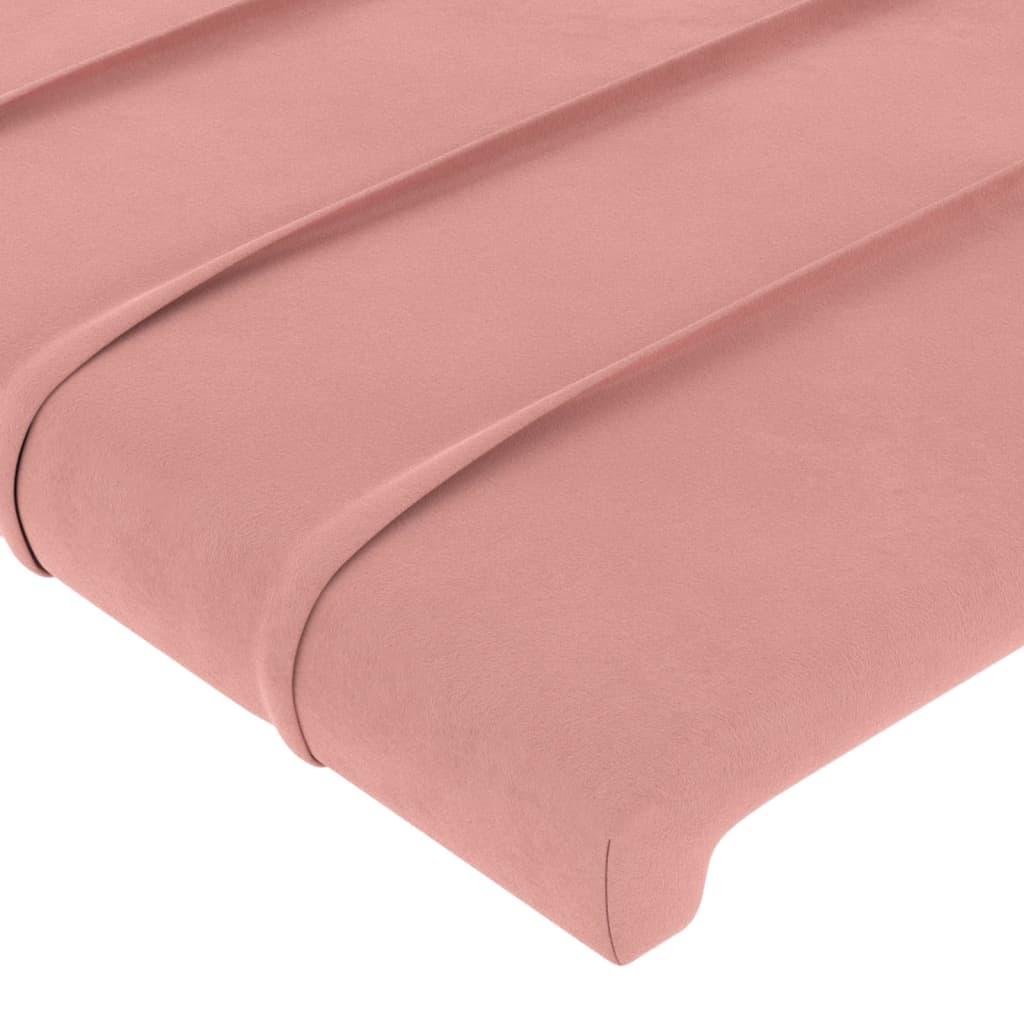 vidaXL Tăblie de pat cu aripioare roz 147x16x78/88 cm catifea