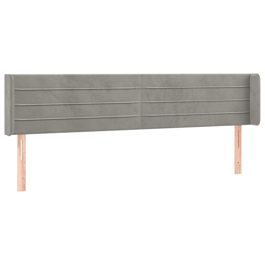 vidaXL Tăblie de pat cu aripioare gri deschis 163x16x78/88 cm catifea
