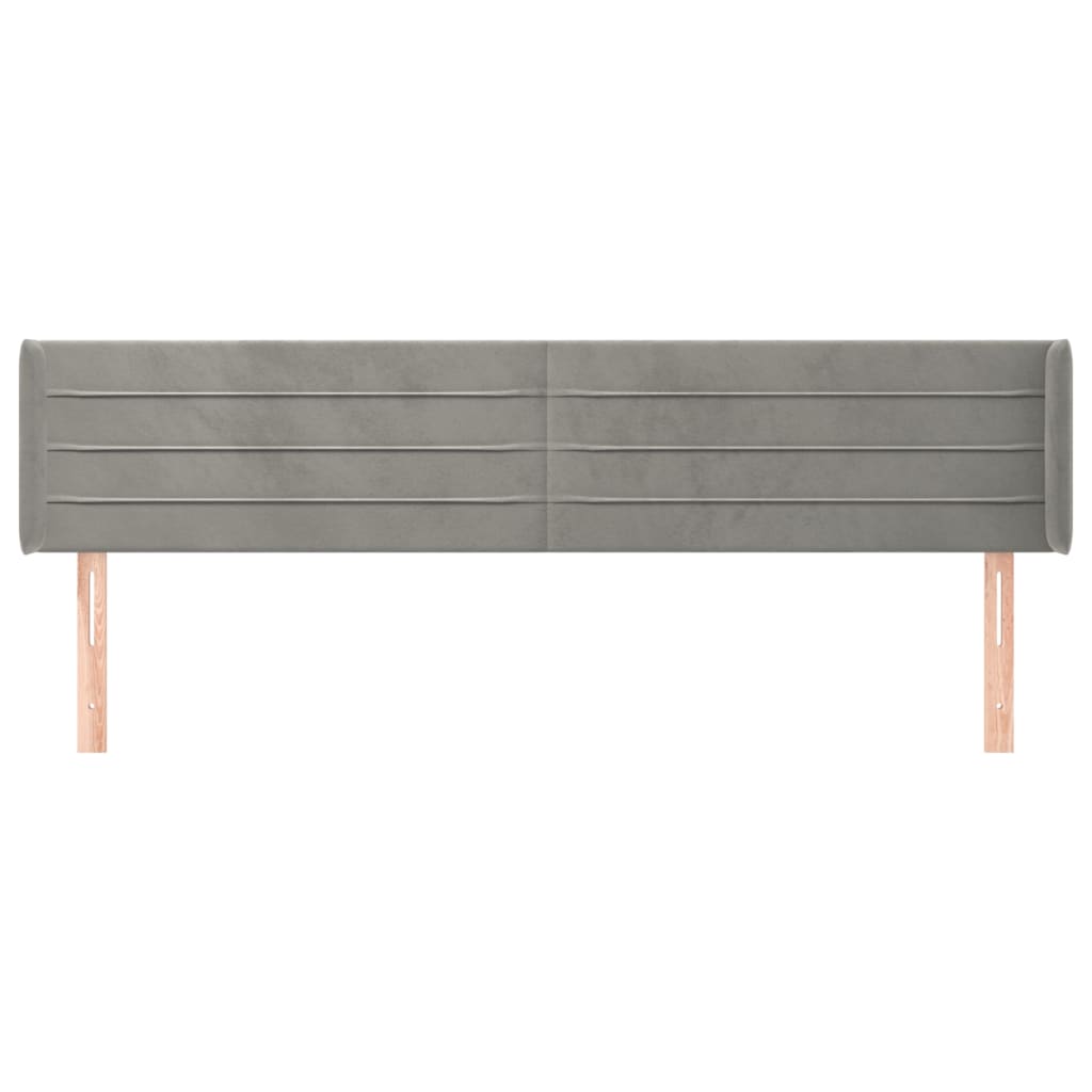 vidaXL Tăblie de pat cu aripioare gri deschis 163x16x78/88 cm catifea