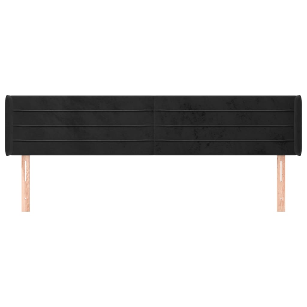 vidaXL Tăblie de pat cu aripioare negru 183x16x78/88 cm catifea