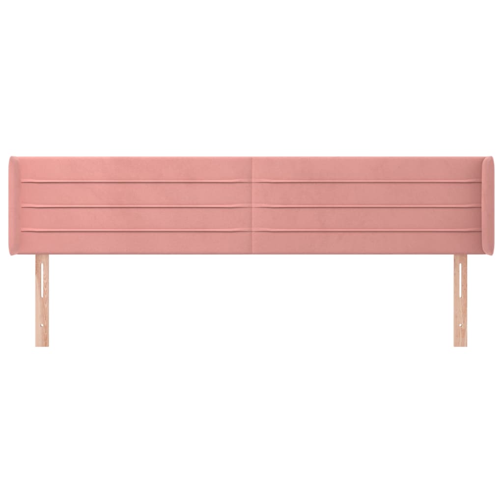 vidaXL Tăblie de pat cu aripioare roz 183x16x78/88 cm catifea