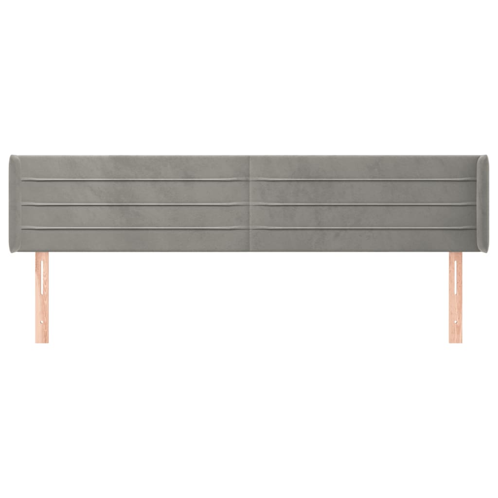 vidaXL Tăblie de pat cu aripioare gri deschis 203x16x78/88 cm catifea vidaXL Tăblie de pat cu aripioare gri deschis 203x16x78/88 cm catifea