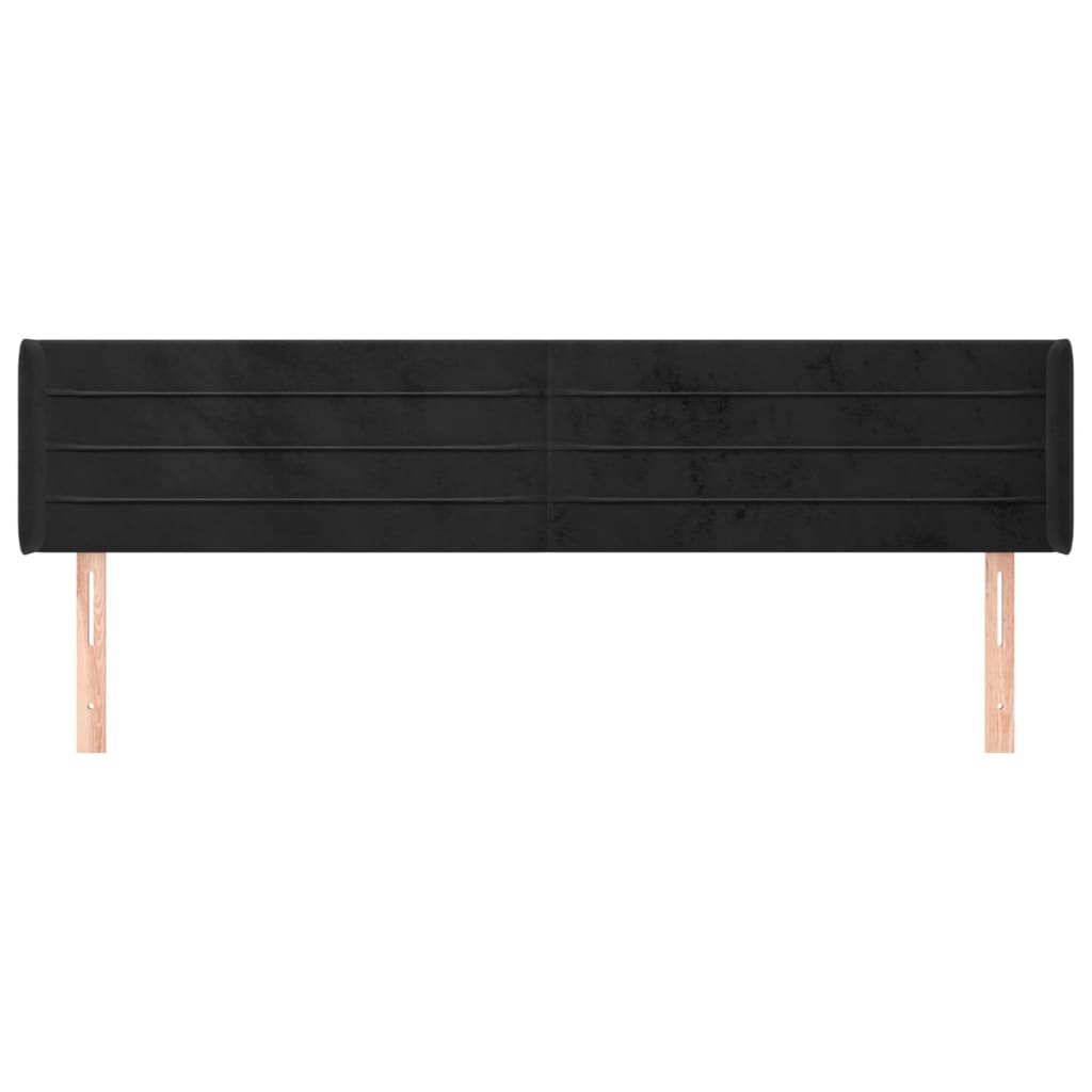 vidaXL Tăblie de pat cu aripioare negru 203x16x78/88 cm catifea vidaXL Tăblie de pat cu aripioare negru 203x16x78/88 cm catifea