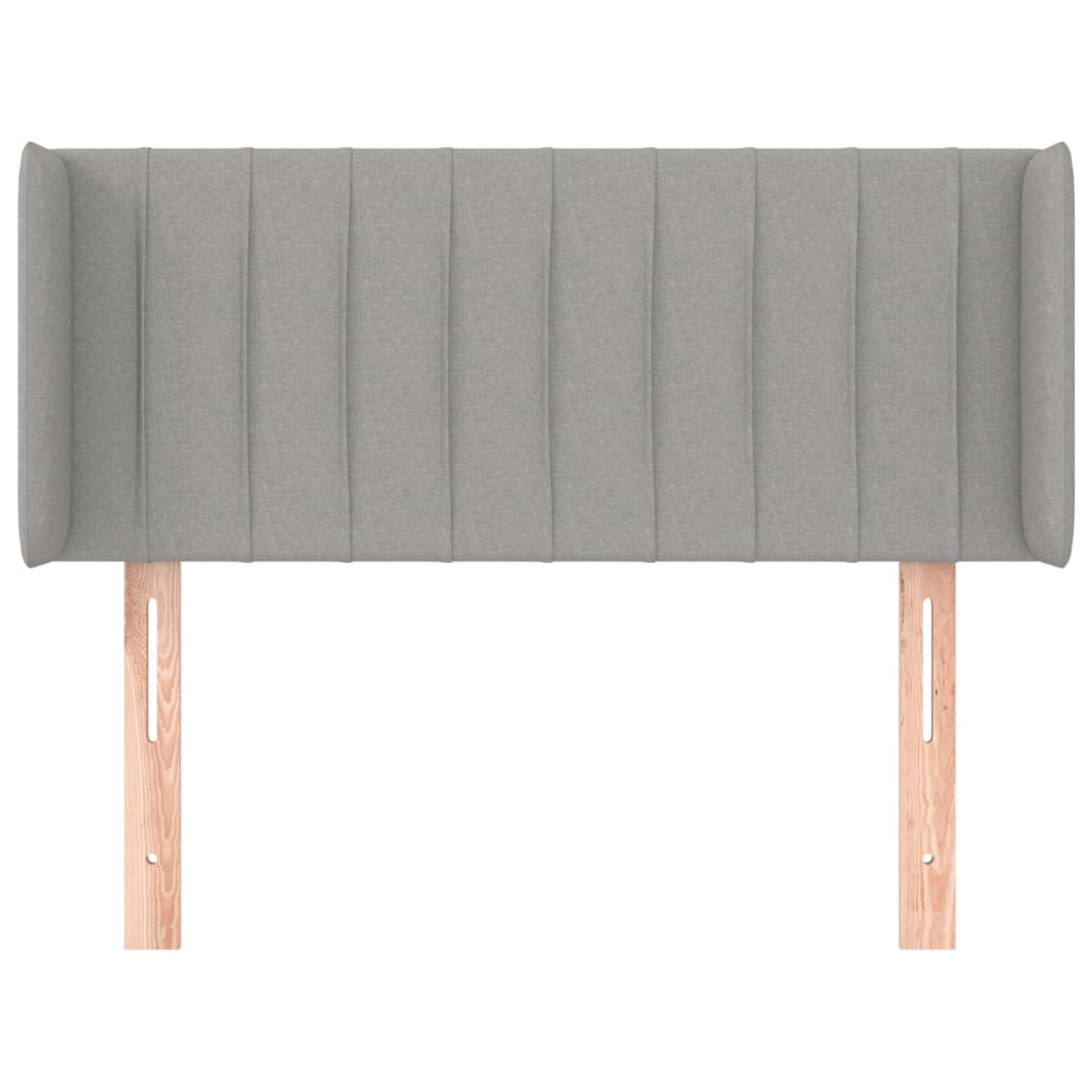 vidaXL Tăblie de pat cu aripioare gri deschis 83x16x78/88 cm textil