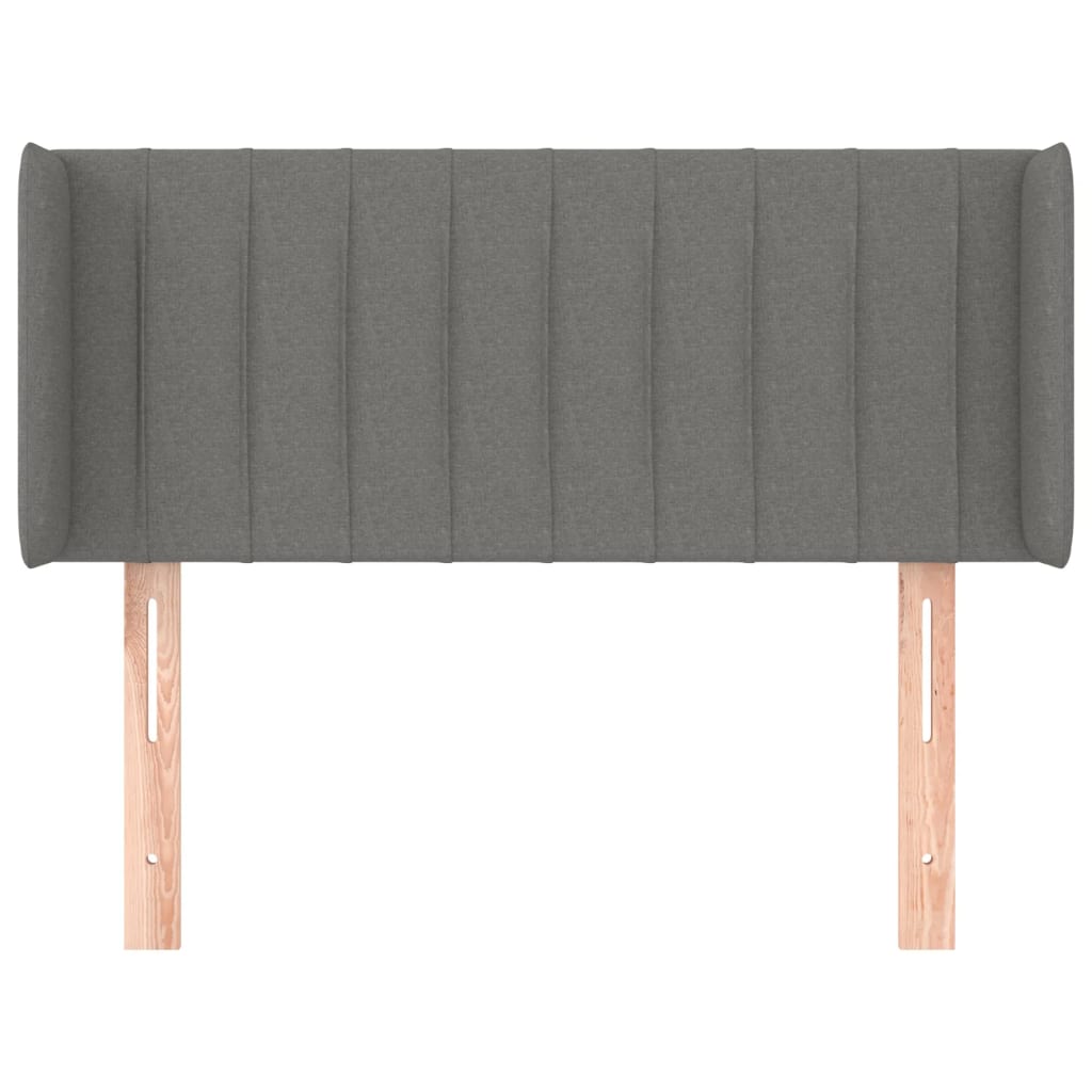 vidaXL Tăblie de pat cu aripioare gri închis 83x16x78/88 cm textil