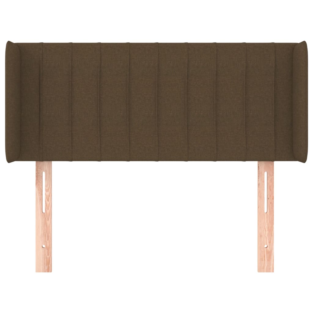 vidaXL Tăblie de pat cu aripioare maro închis 83x16x78/88 cm textil