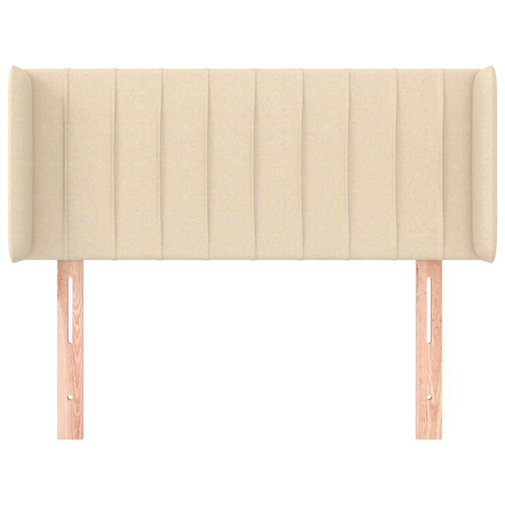 vidaXL Tăblie de pat cu aripioare crem 93x16x78/88 cm textil