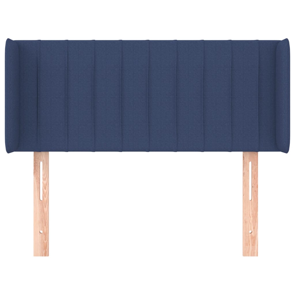 vidaXL Tăblie de pat cu aripioare albastru 93x16x78/88 cm textil vidaXL Tăblie de pat cu aripioare albastru 93x16x78/88 cm textil