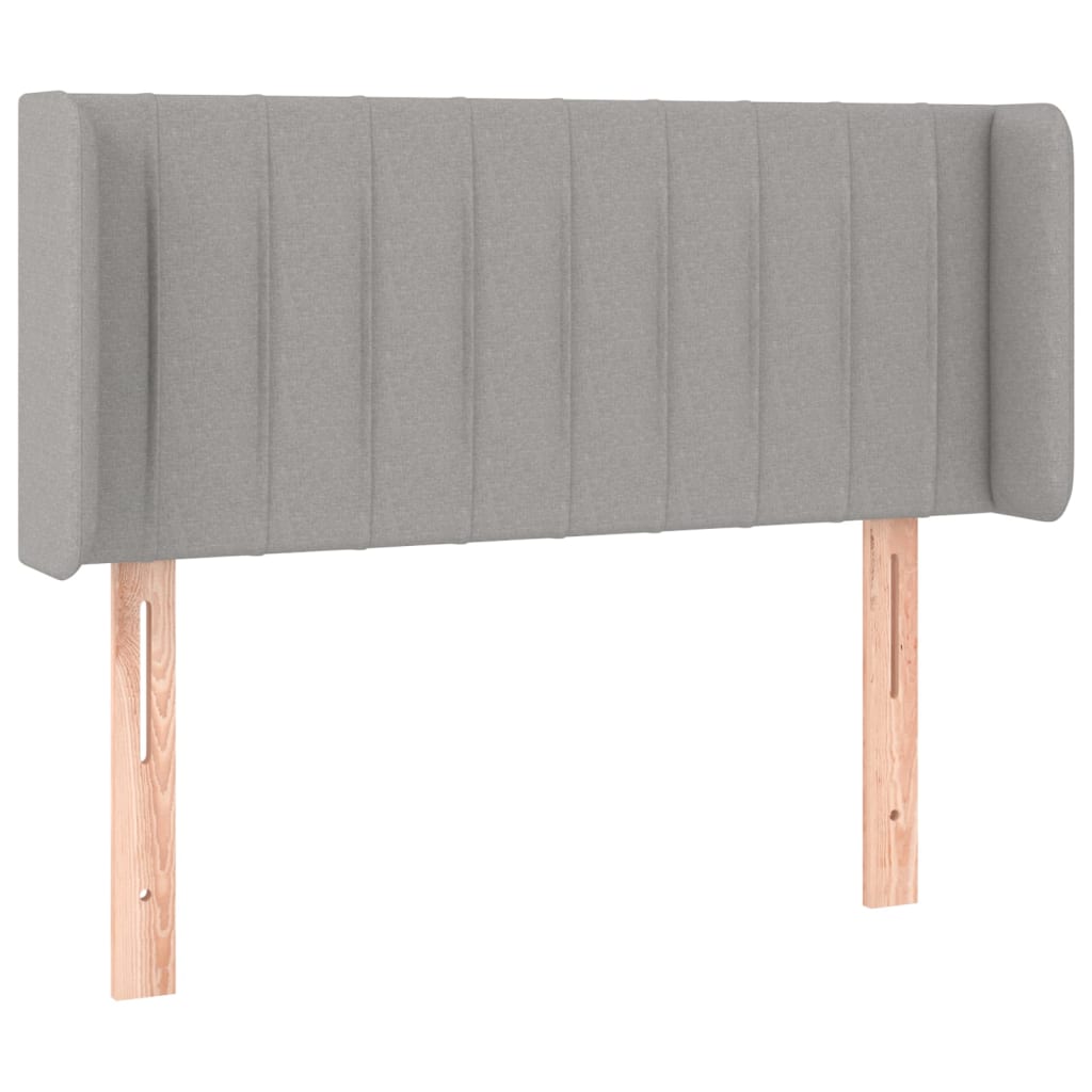vidaXL Tăblie de pat cu aripioare gri deschis 103x16x78/88 cm textil